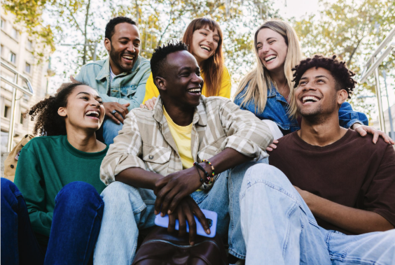 group of students hanging out